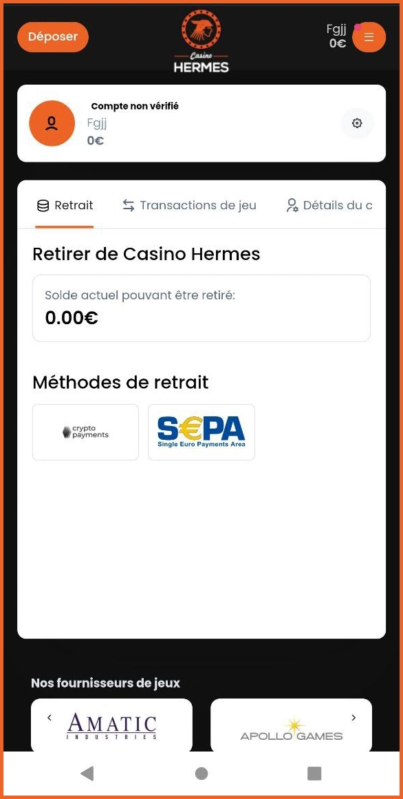 Options de retrait sécurisées chez Casino Hermes pour joueurs français