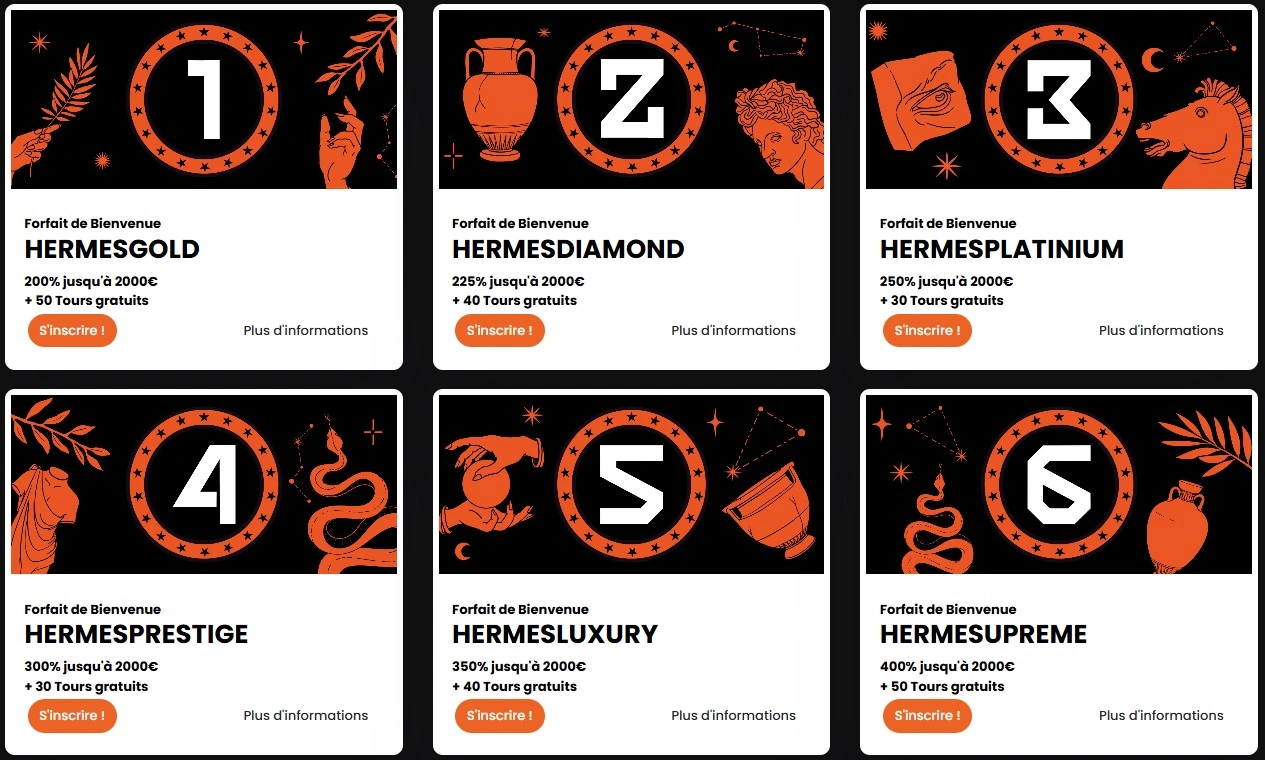 Promotions régulières et bonus chez Casino Hermes